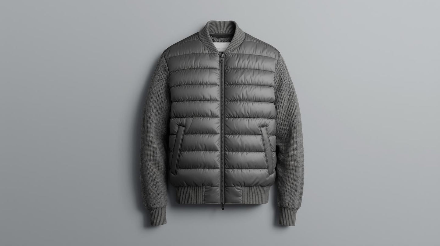 Hybrid Jacket with Knit Sleeves